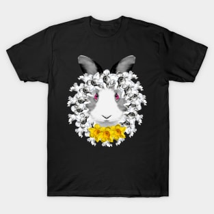 Spring Rabbit Yellow Daffodil Wreath T-Shirt